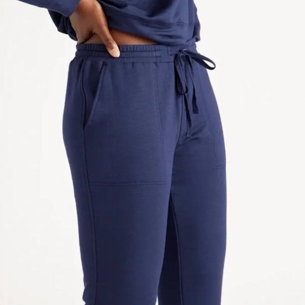 Quince SuperSoft Fleece Joggers (Navy) Tencel Modal Soft - Small - Picture 2 of 9